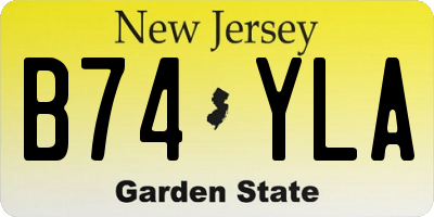 NJ license plate B74YLA