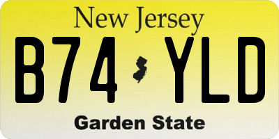 NJ license plate B74YLD