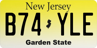 NJ license plate B74YLE