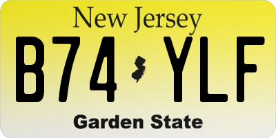 NJ license plate B74YLF