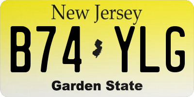 NJ license plate B74YLG