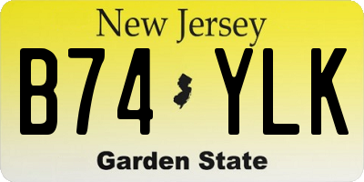 NJ license plate B74YLK