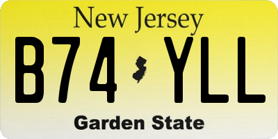 NJ license plate B74YLL