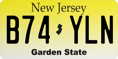 NJ license plate B74YLN