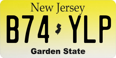 NJ license plate B74YLP