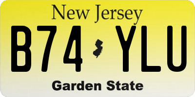 NJ license plate B74YLU