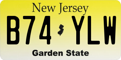 NJ license plate B74YLW