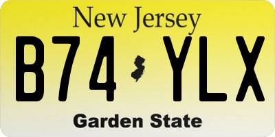 NJ license plate B74YLX