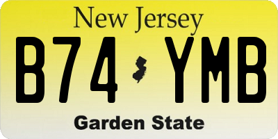 NJ license plate B74YMB