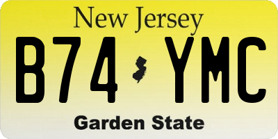 NJ license plate B74YMC