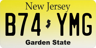 NJ license plate B74YMG