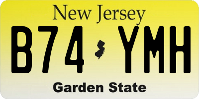 NJ license plate B74YMH