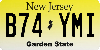 NJ license plate B74YMI