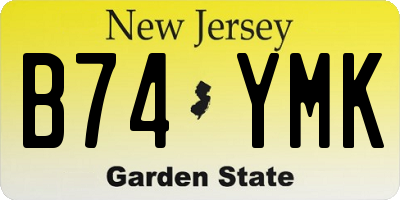 NJ license plate B74YMK