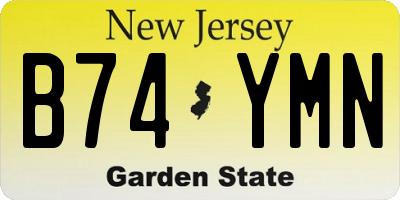 NJ license plate B74YMN