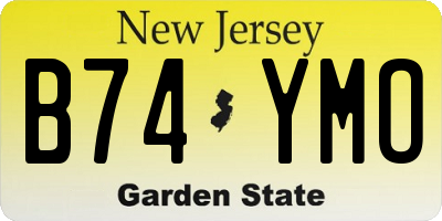 NJ license plate B74YMO