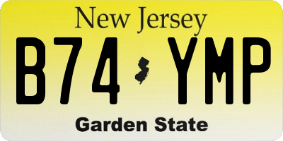 NJ license plate B74YMP