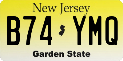 NJ license plate B74YMQ