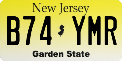 NJ license plate B74YMR
