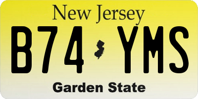 NJ license plate B74YMS