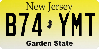 NJ license plate B74YMT