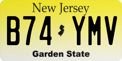 NJ license plate B74YMV