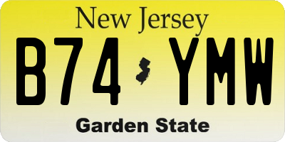 NJ license plate B74YMW