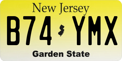 NJ license plate B74YMX