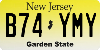 NJ license plate B74YMY
