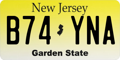 NJ license plate B74YNA
