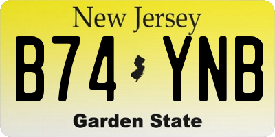 NJ license plate B74YNB