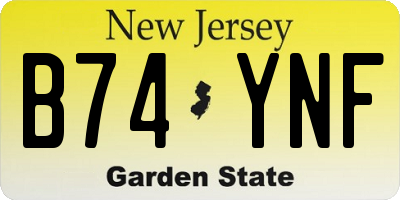 NJ license plate B74YNF