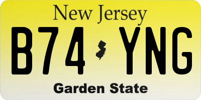 NJ license plate B74YNG
