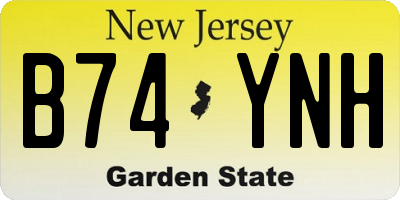 NJ license plate B74YNH