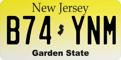 NJ license plate B74YNM