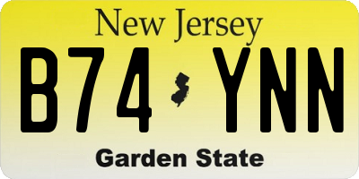 NJ license plate B74YNN