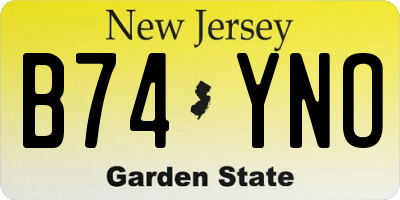 NJ license plate B74YNO