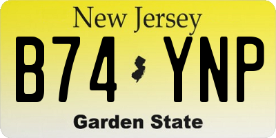 NJ license plate B74YNP