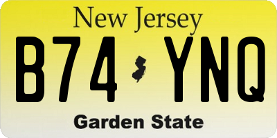 NJ license plate B74YNQ