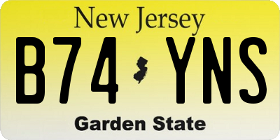NJ license plate B74YNS
