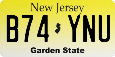 NJ license plate B74YNU