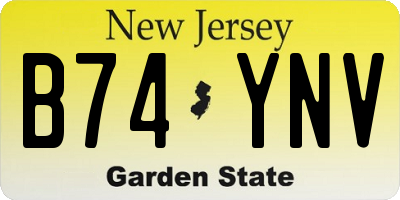 NJ license plate B74YNV