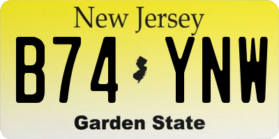 NJ license plate B74YNW
