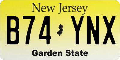 NJ license plate B74YNX