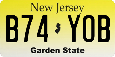 NJ license plate B74YOB