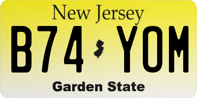 NJ license plate B74YOM