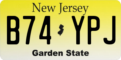 NJ license plate B74YPJ