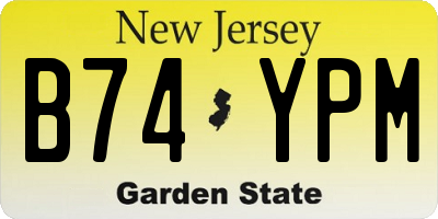 NJ license plate B74YPM