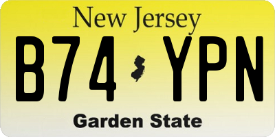 NJ license plate B74YPN