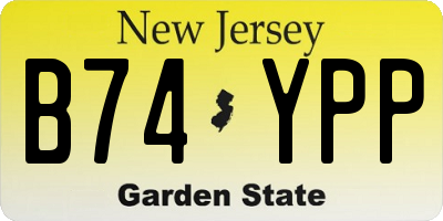 NJ license plate B74YPP